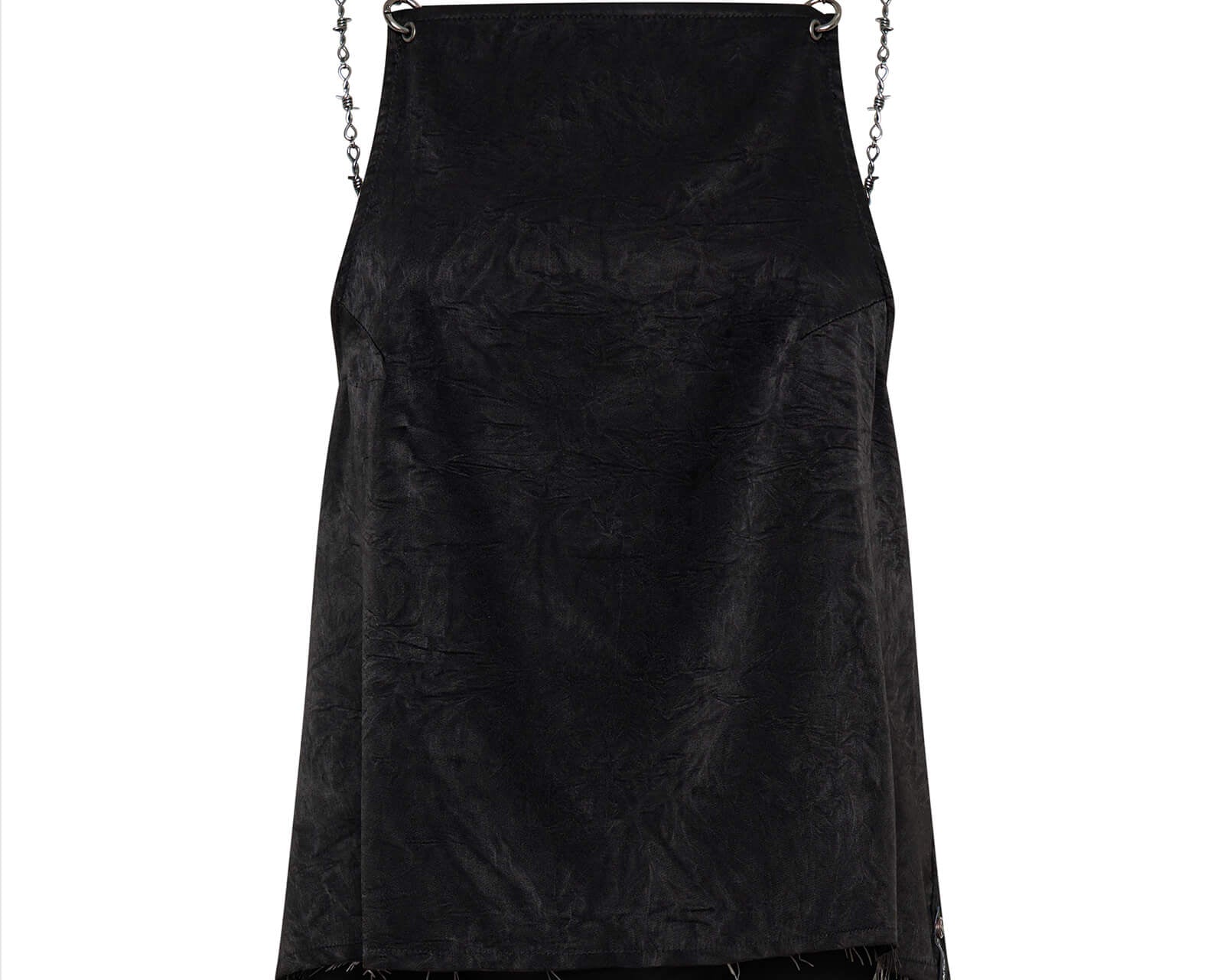 Heaven Chain Satin Backless Top - Black