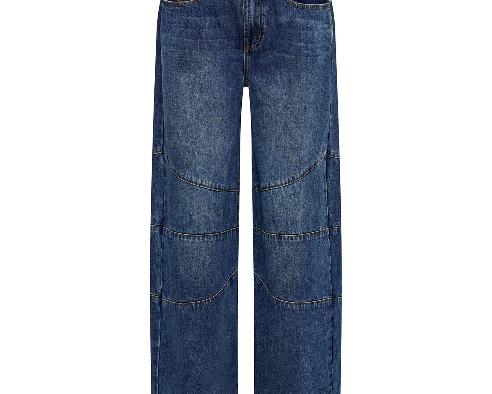 Barrel Mid Waist Wide Leg Denim Jeans - Dirty Blue Love