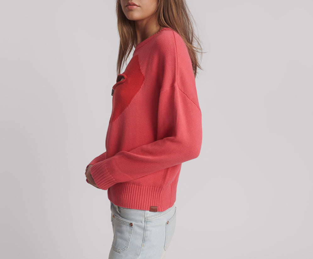 Lips Of Love Zip Front Valentines Sweater - Pink