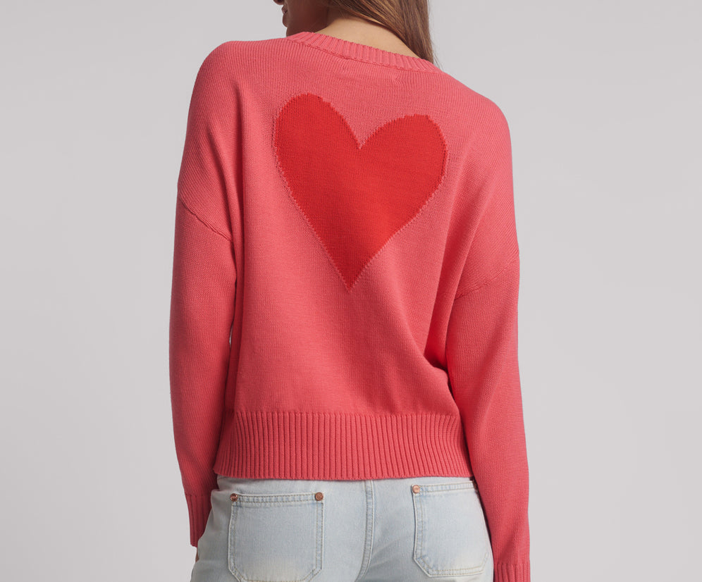 Lips Of Love Zip Front Valentines Sweater - Pink