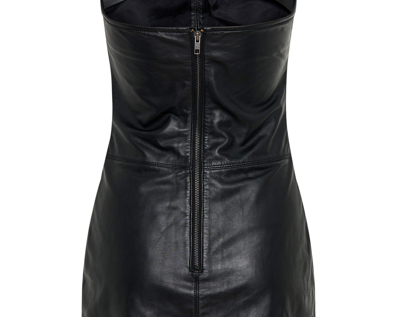 Leather Strapless Tube Dress - Black