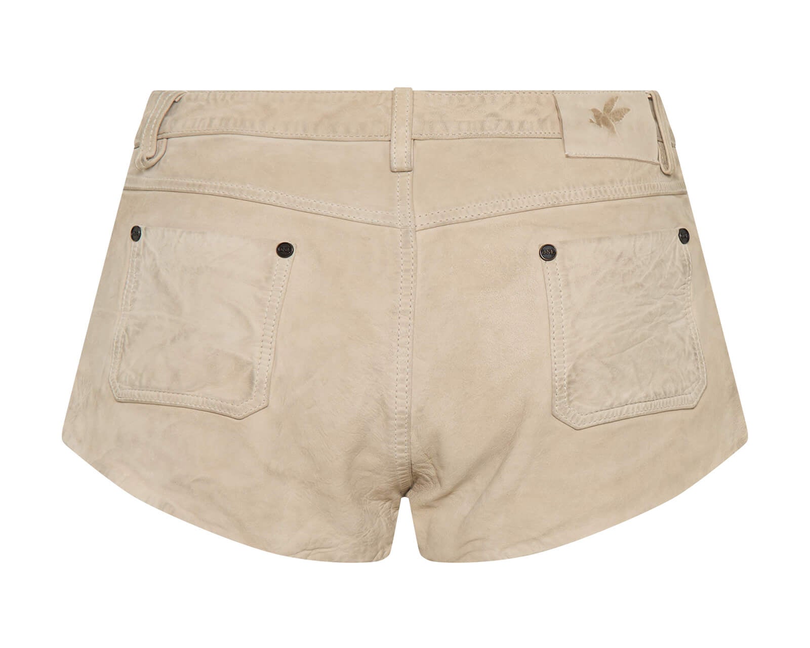 Retro Micro Leather Shorts - Vintage Cream