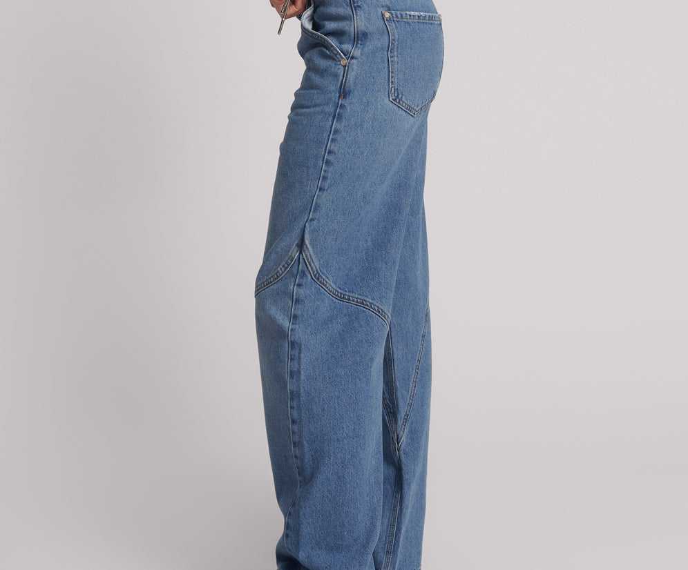 Western Wonders Mid Waist Denim Jeans - Blue Estate