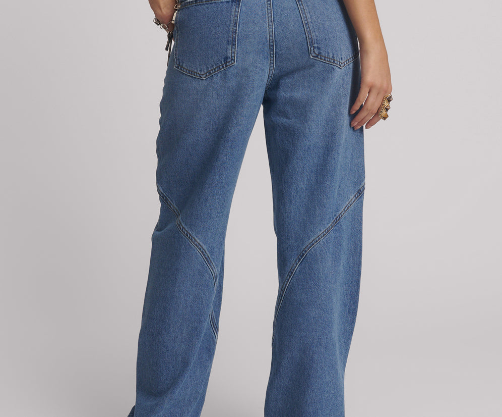 Western Wonders Mid Waist Denim Jeans - Blue Estate