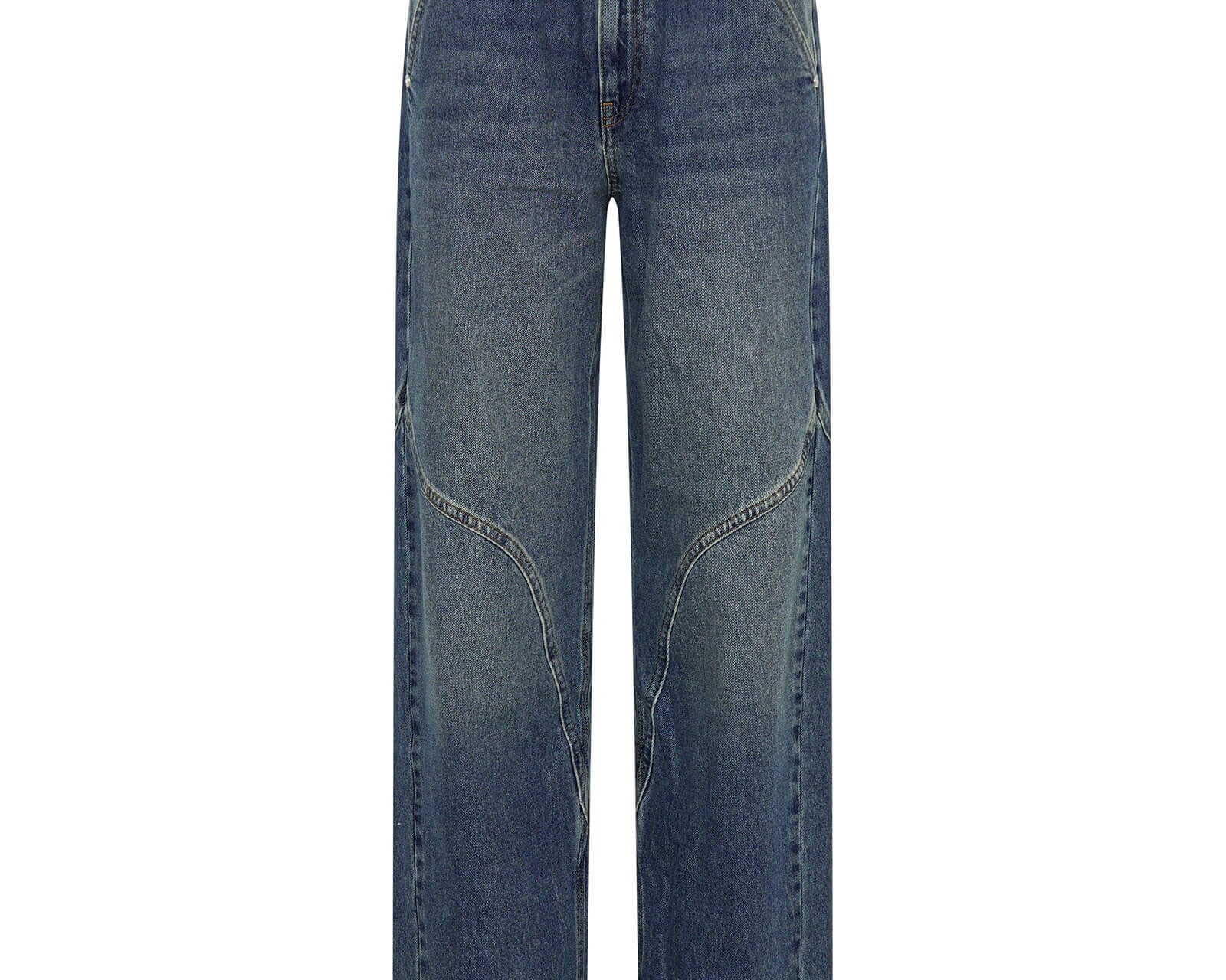 Western Wonders Mid Waist Straight Leg Denim Jeans - Blue Thunder