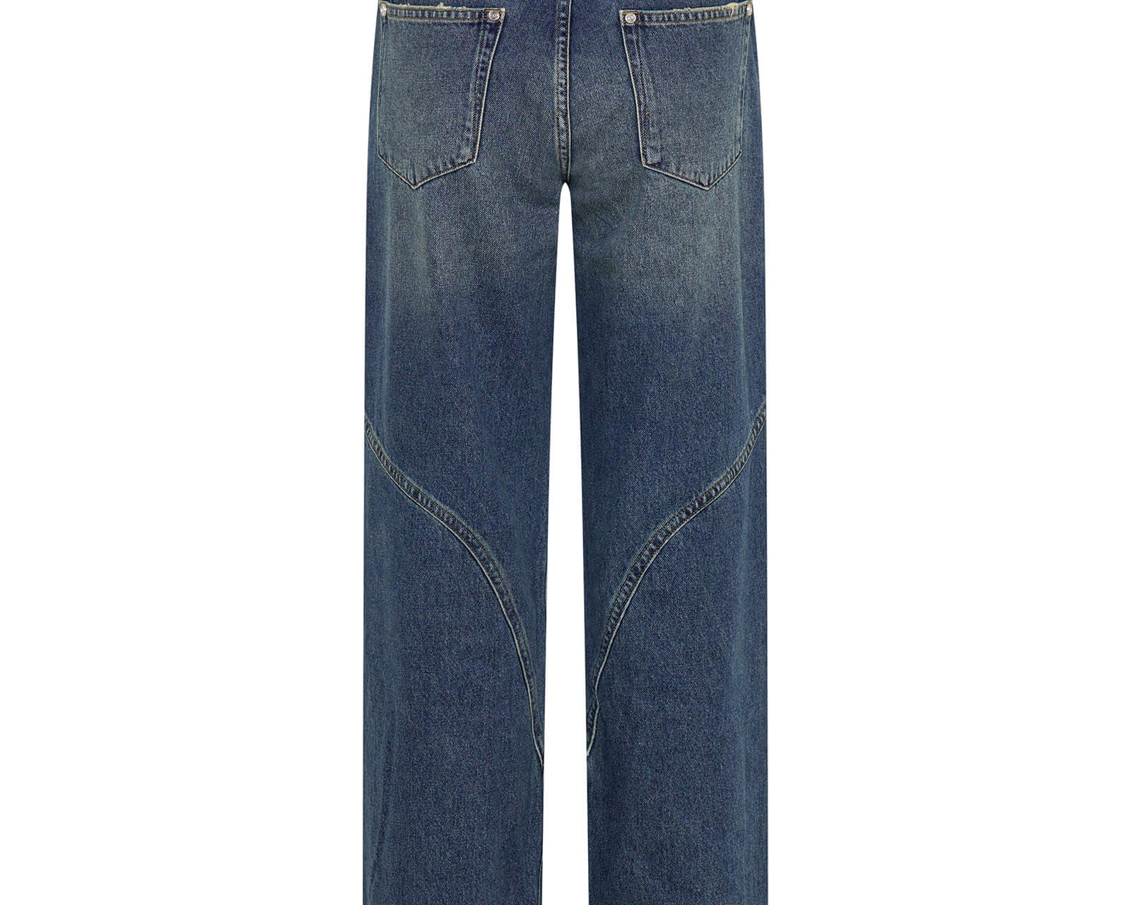 Western Wonders Mid Waist Straight Leg Denim Jeans - Blue Thunder