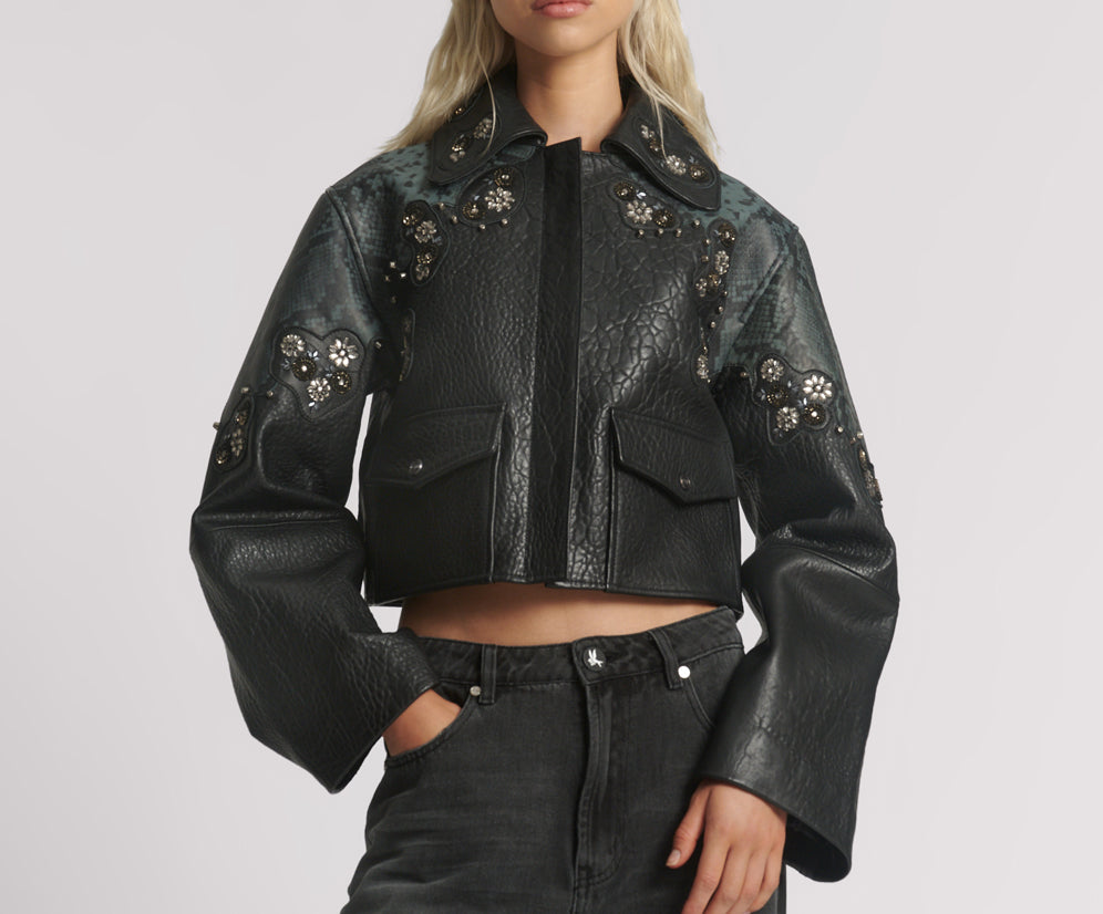 Matador Leather Cropped Jacket - Black