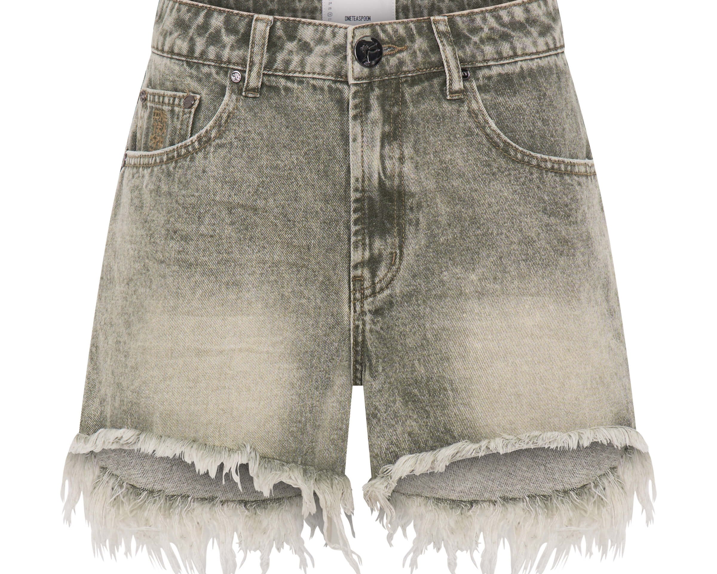 Truckers Mid Waist Relaxed Denim Shorts - Burnt Khaki