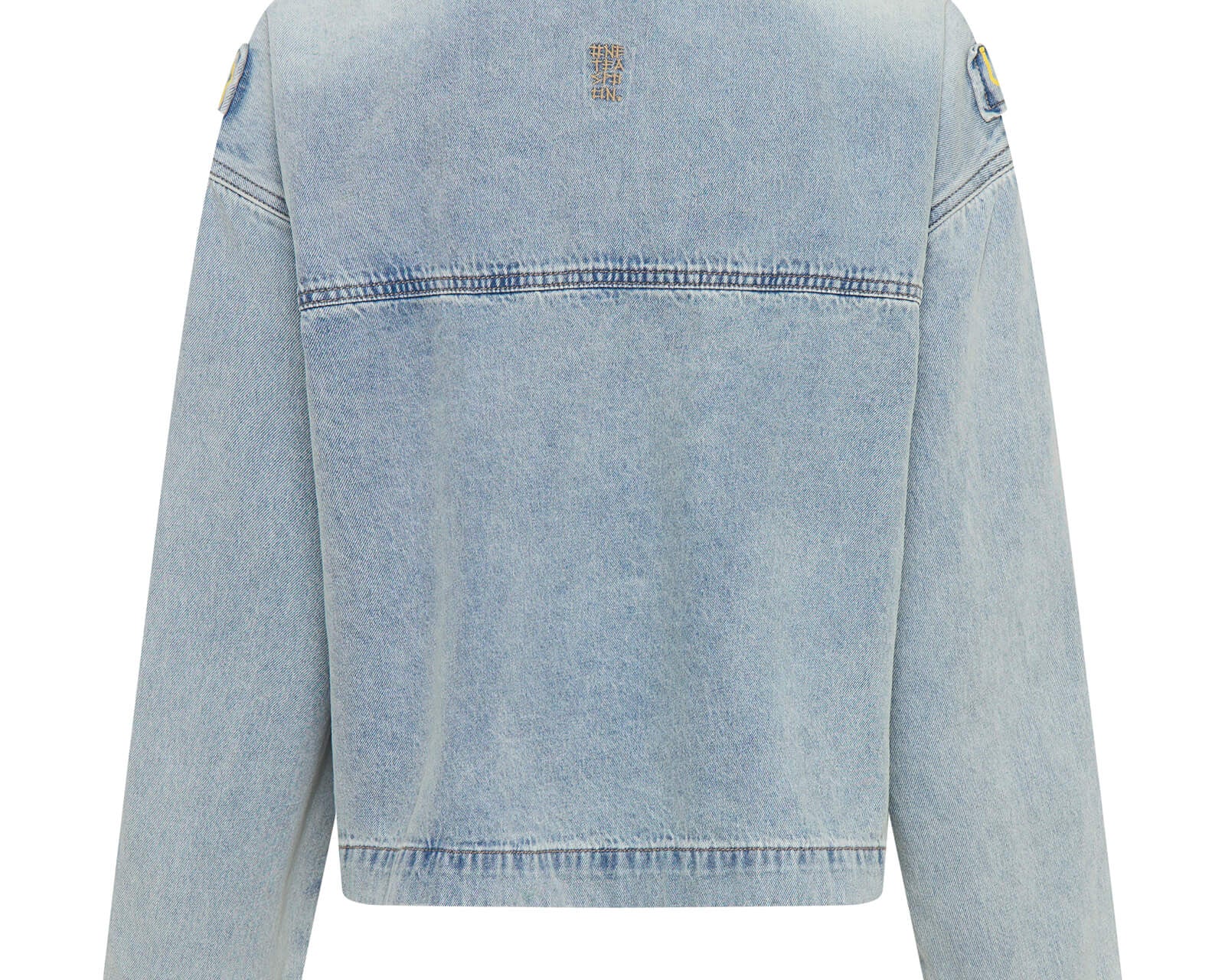 Retro Pullover Denim Shirt - Soft Blue