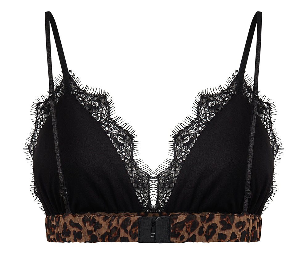 Leopard And Lace Bralette - Animal