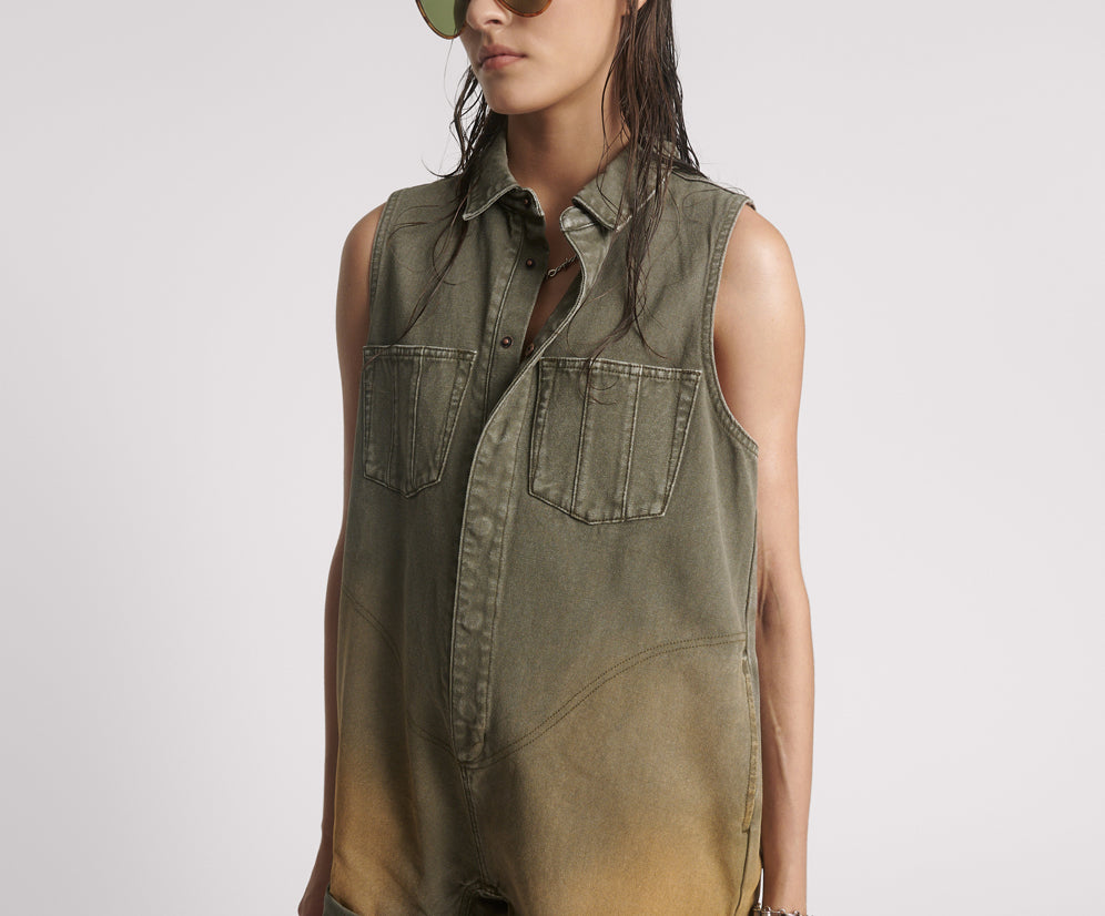 Braxton Mini Utility Canvas Jumpsuit - Desert Rust