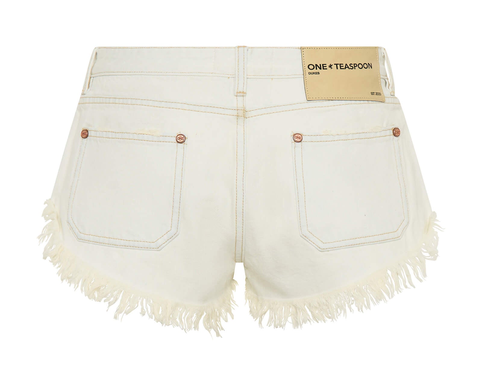 Retro Dukes Low Waist Mini Denim Shorts - Blue Cream