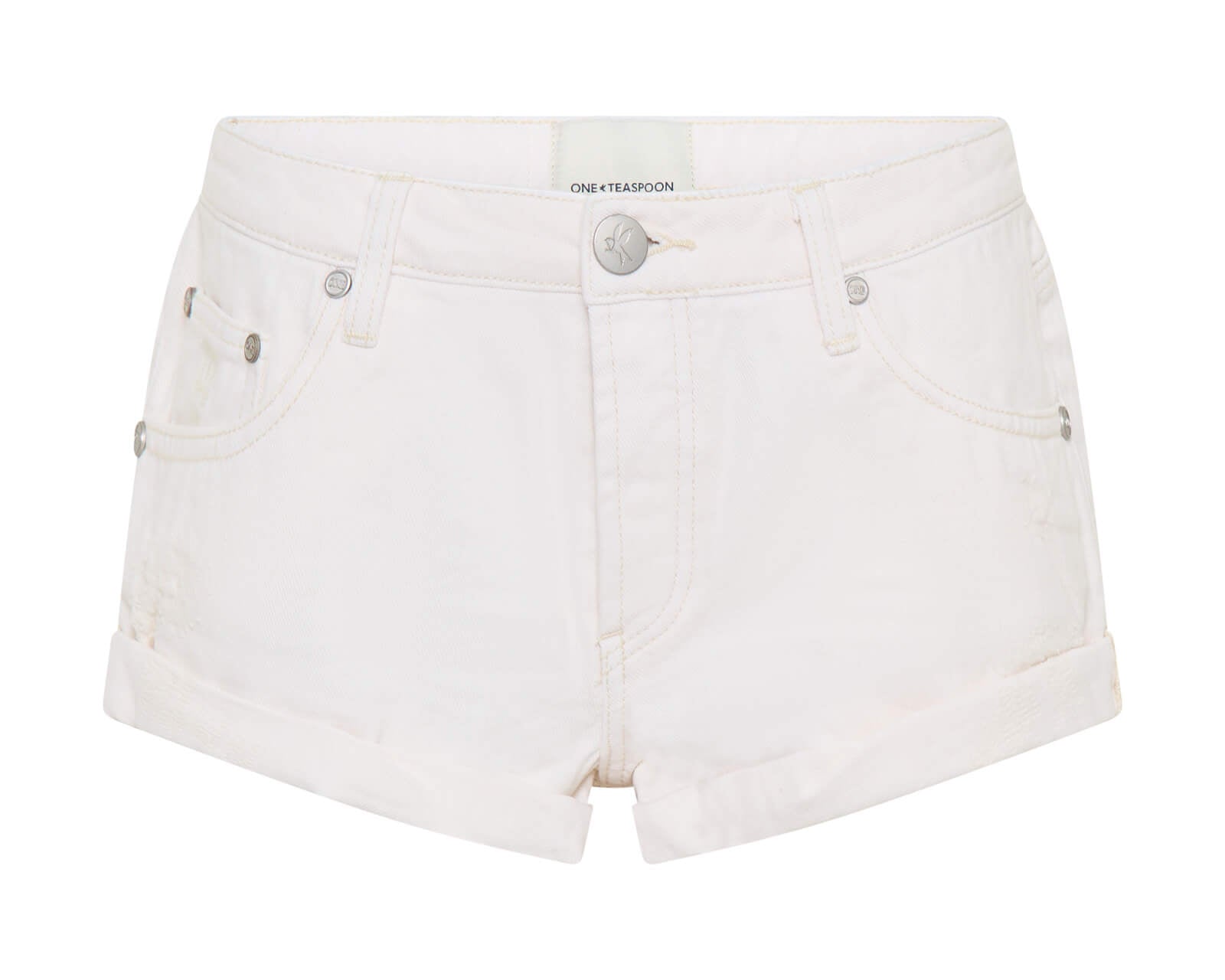 Bandits Low Waist Denim Shorts - Milk White