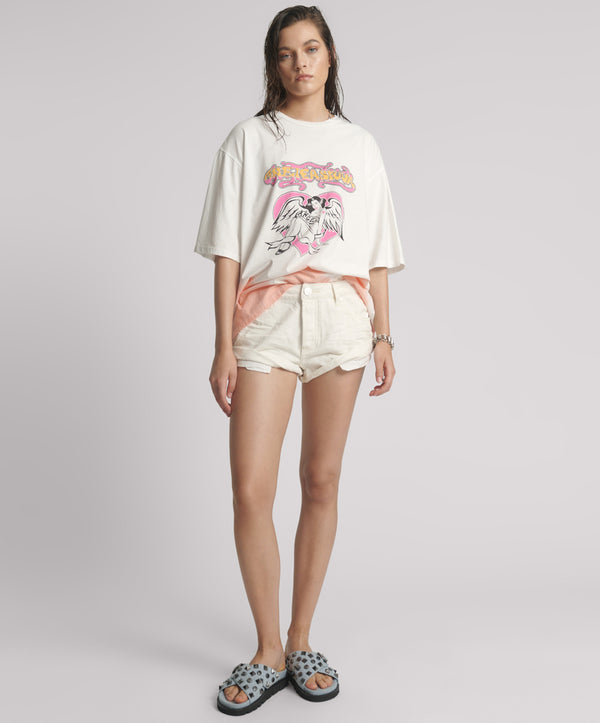 Bandits Low Waist Denim Shorts - Milk White