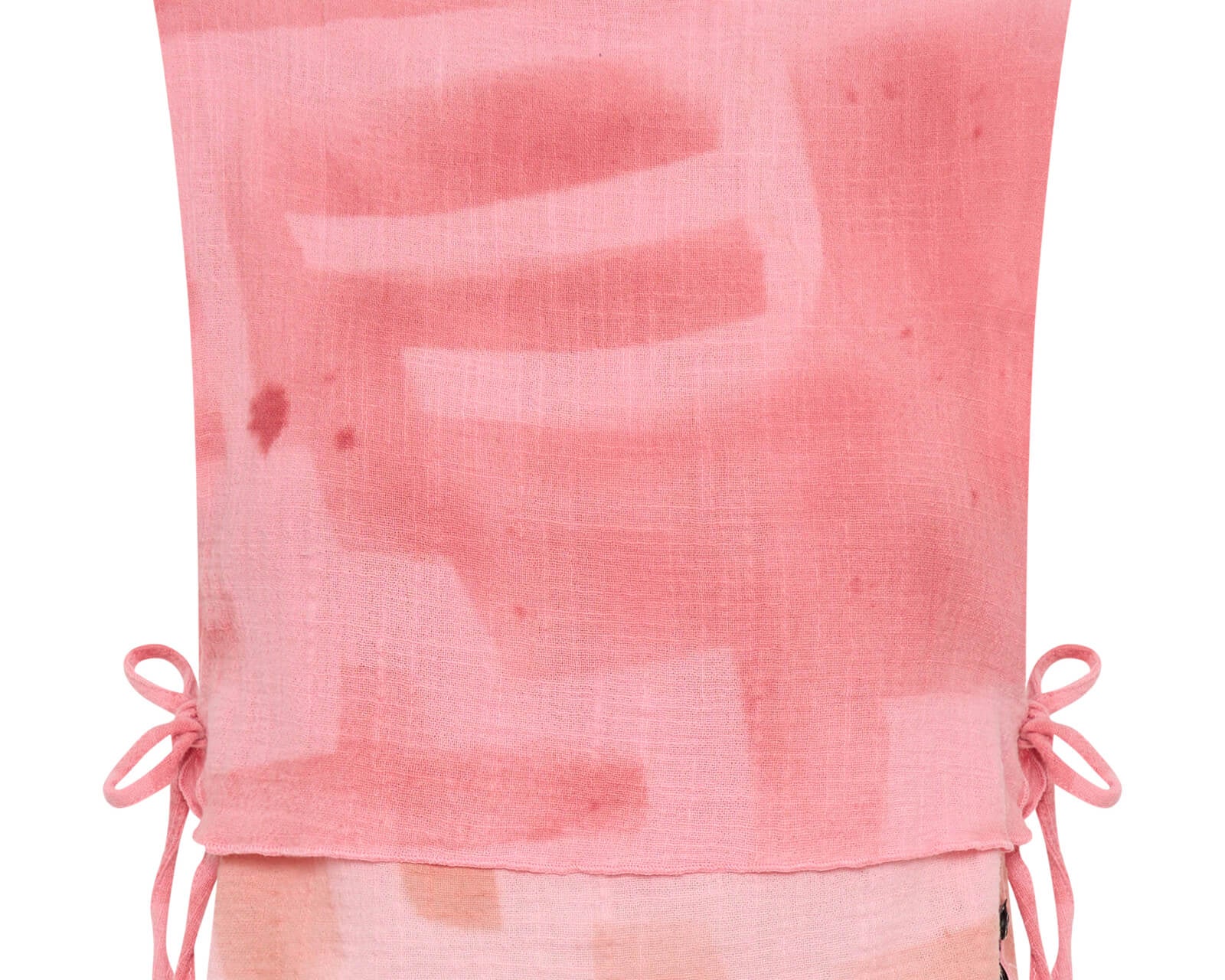 Moai Hand Painted Muslin Double Layer Top - Pink