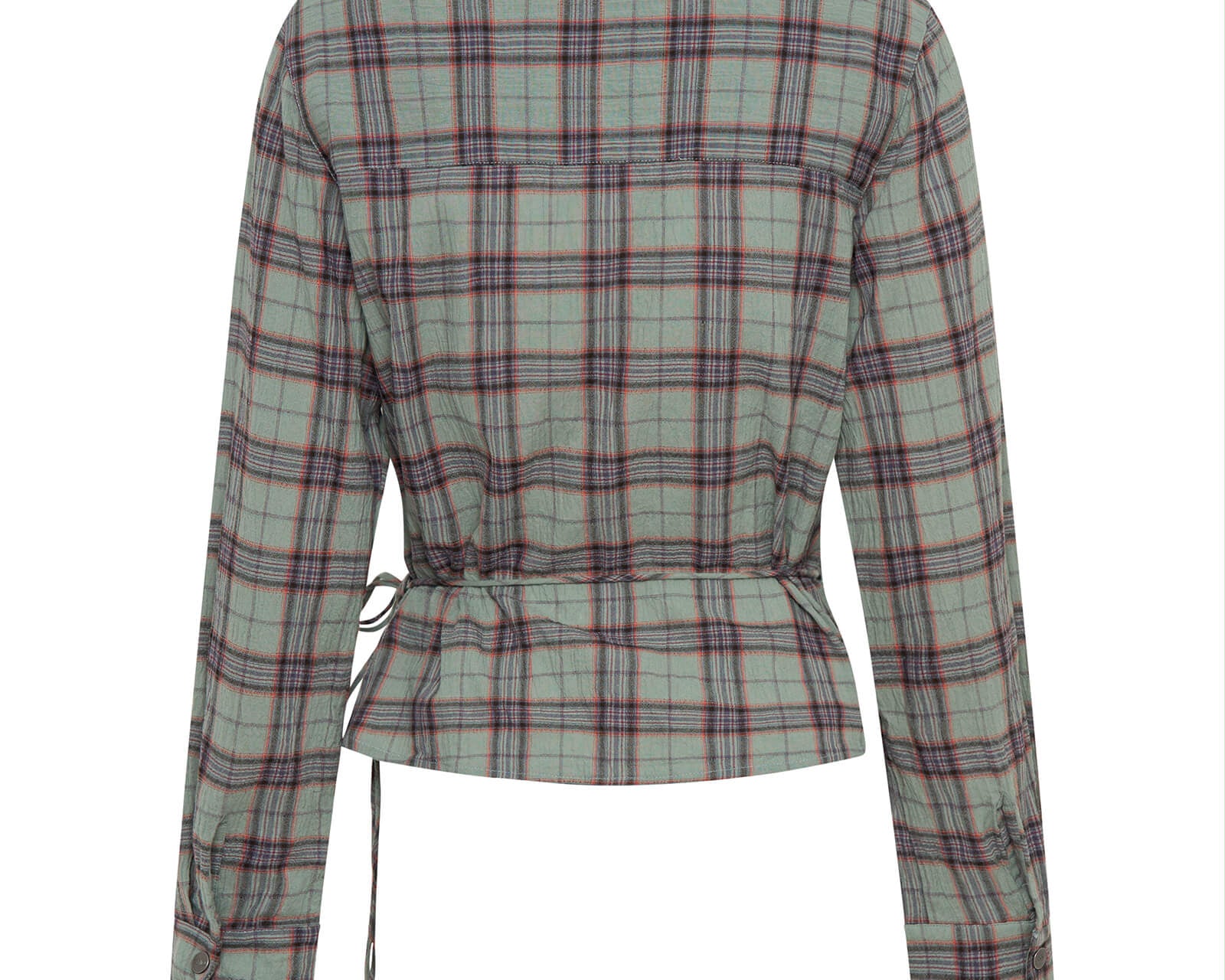 Get Checked Wrap Shirt - Sage