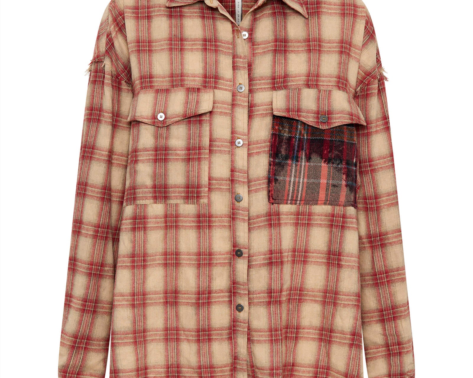 Joshua Oversized Flannel Western Shirt - Burnt Sand