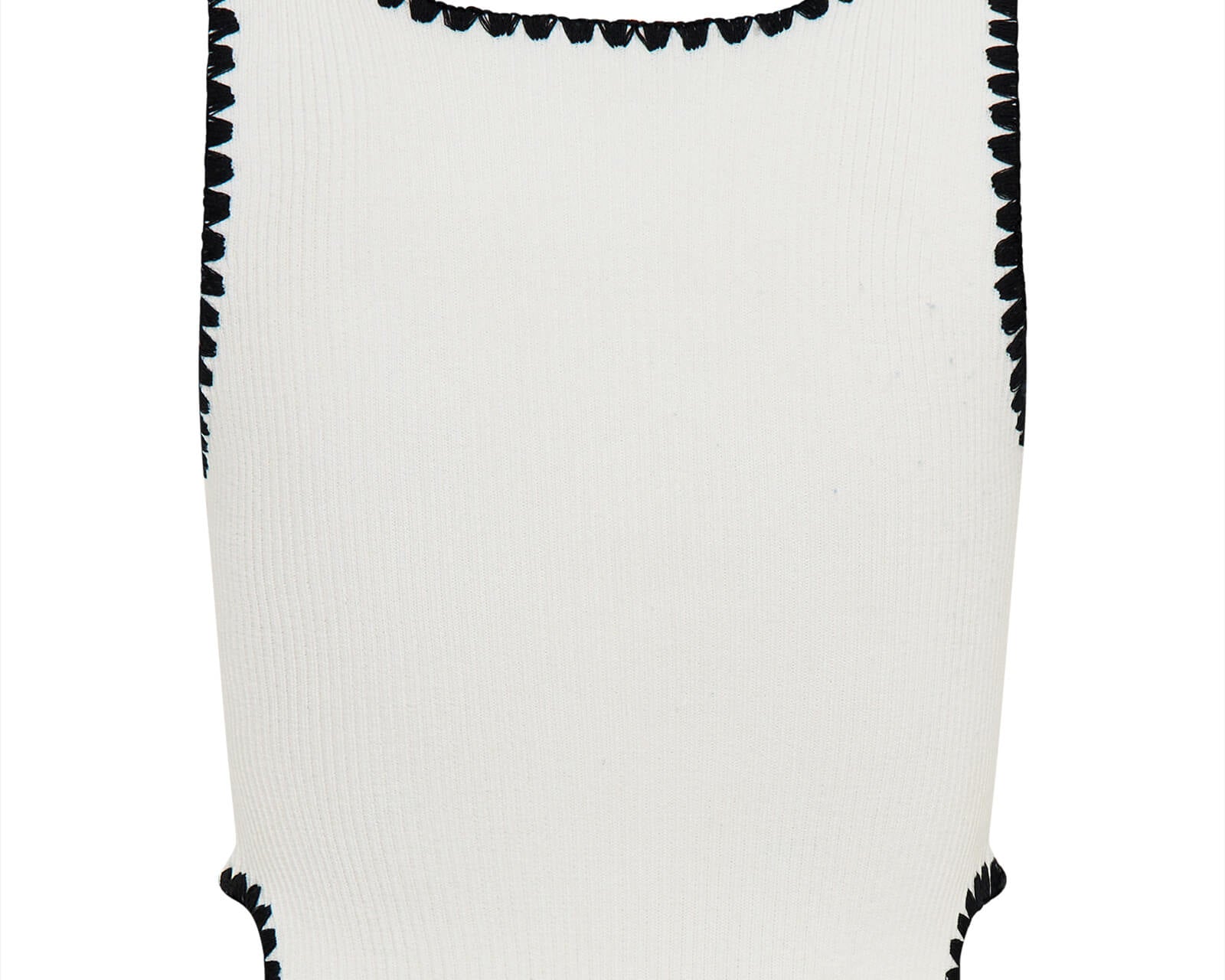 Knitted Scallop Tank Top - Cream