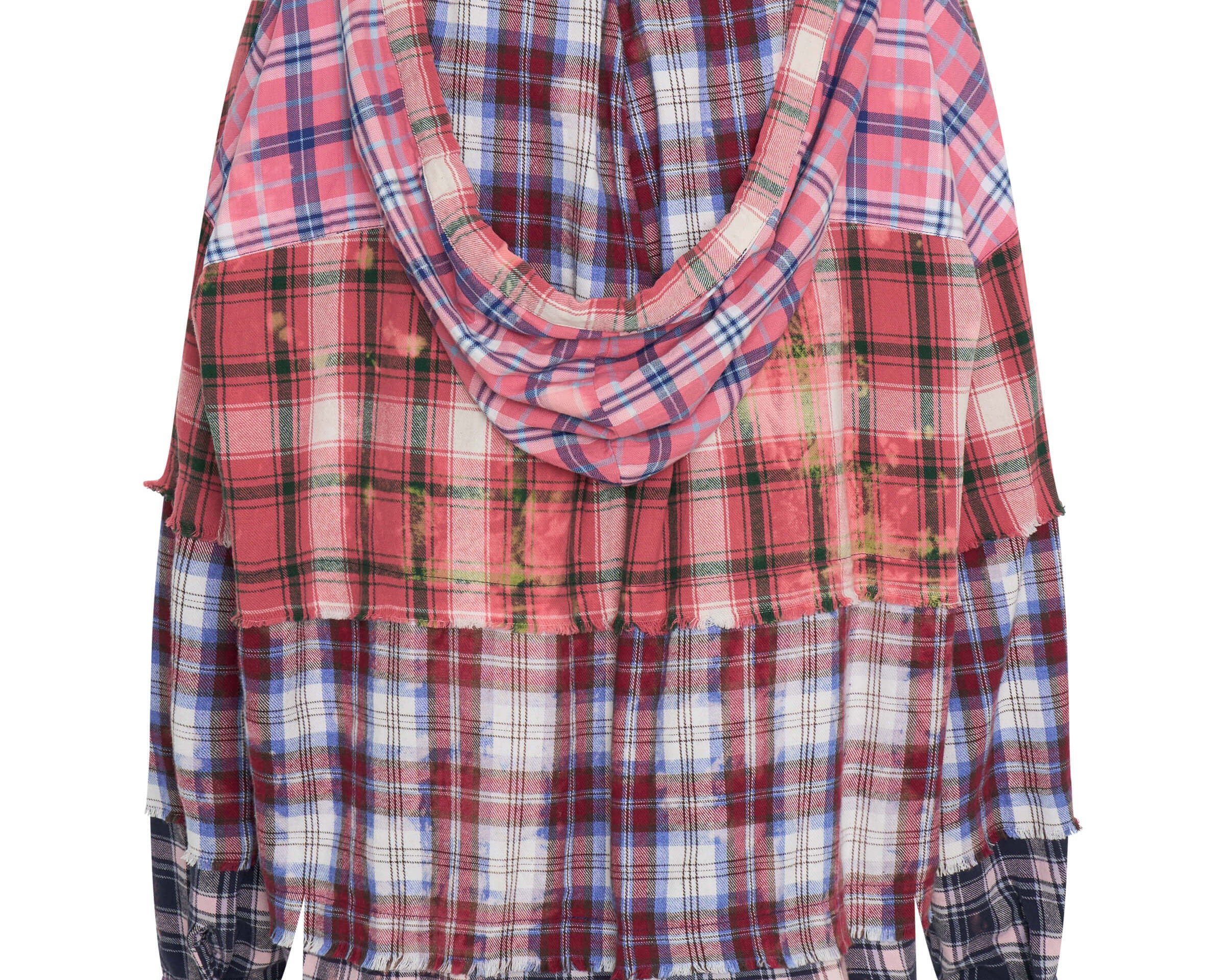 Flannel Acid Wash Hooded Shirt - Multi