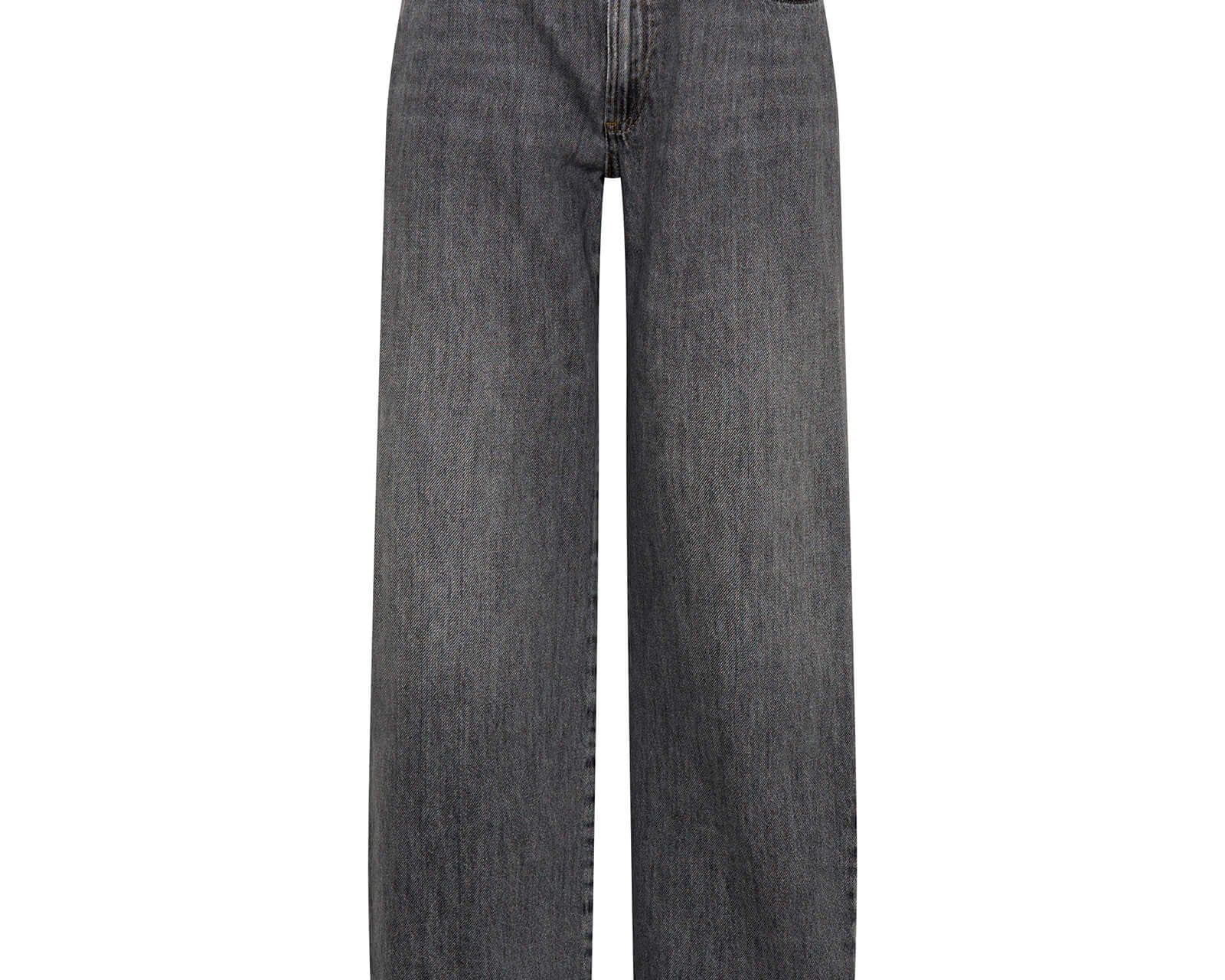 Jackson Mid Waist Wide Leg Denim Jeans - Charcoal Black