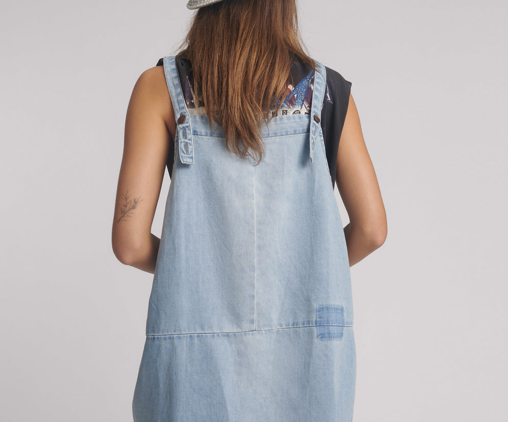 Hemp Denim Pini Mini Dress - Faded Blue