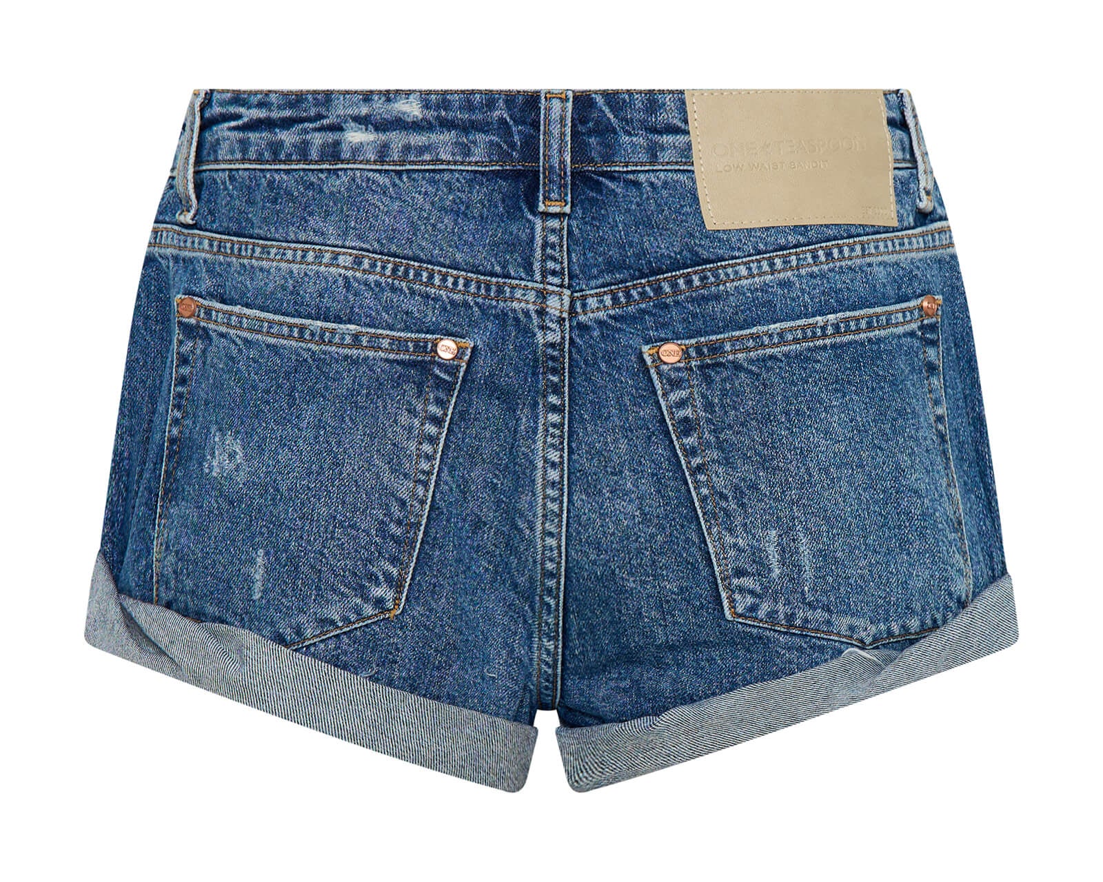 Bandits Low Waist Embellished Denim Shorts - Blue Thunder