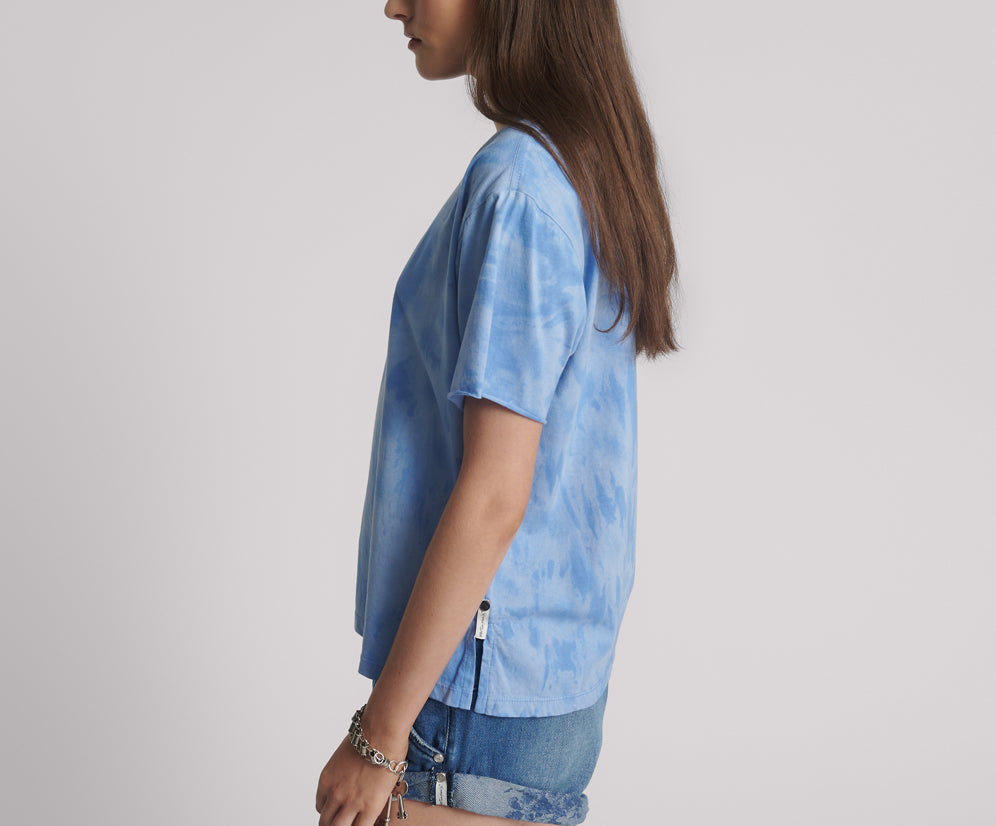 Love Sweat Split Hem Tee - Blue