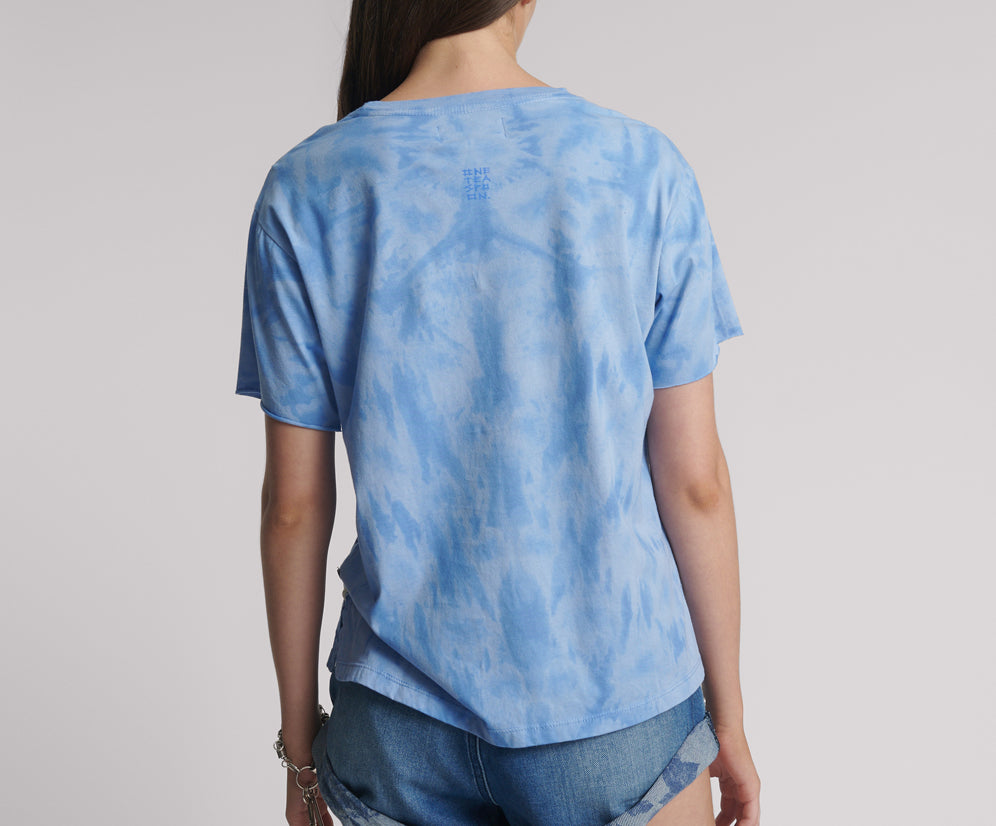 Love Sweat Split Hem Tee - Blue