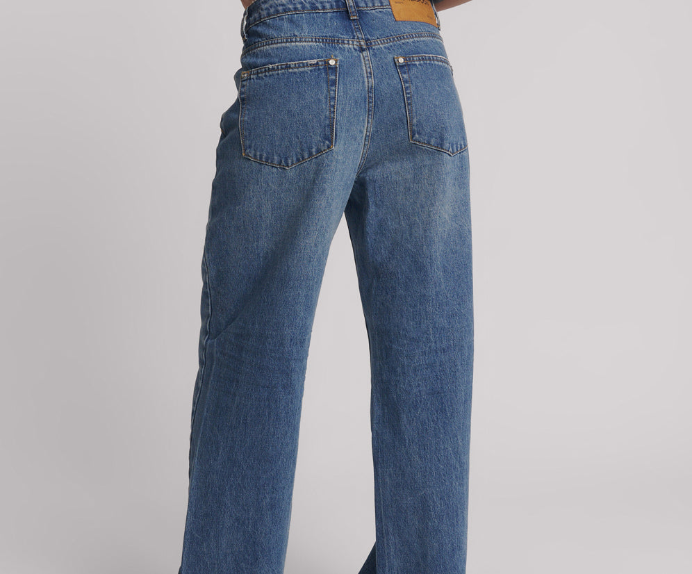 Baxters Mid Waist Wide Leg Denim Jeans - Blue Love