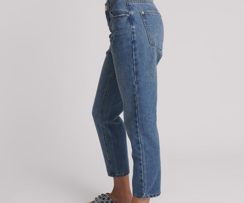 Slims High Waist Cropped Slim Fit Denim Jeans - Blue Love