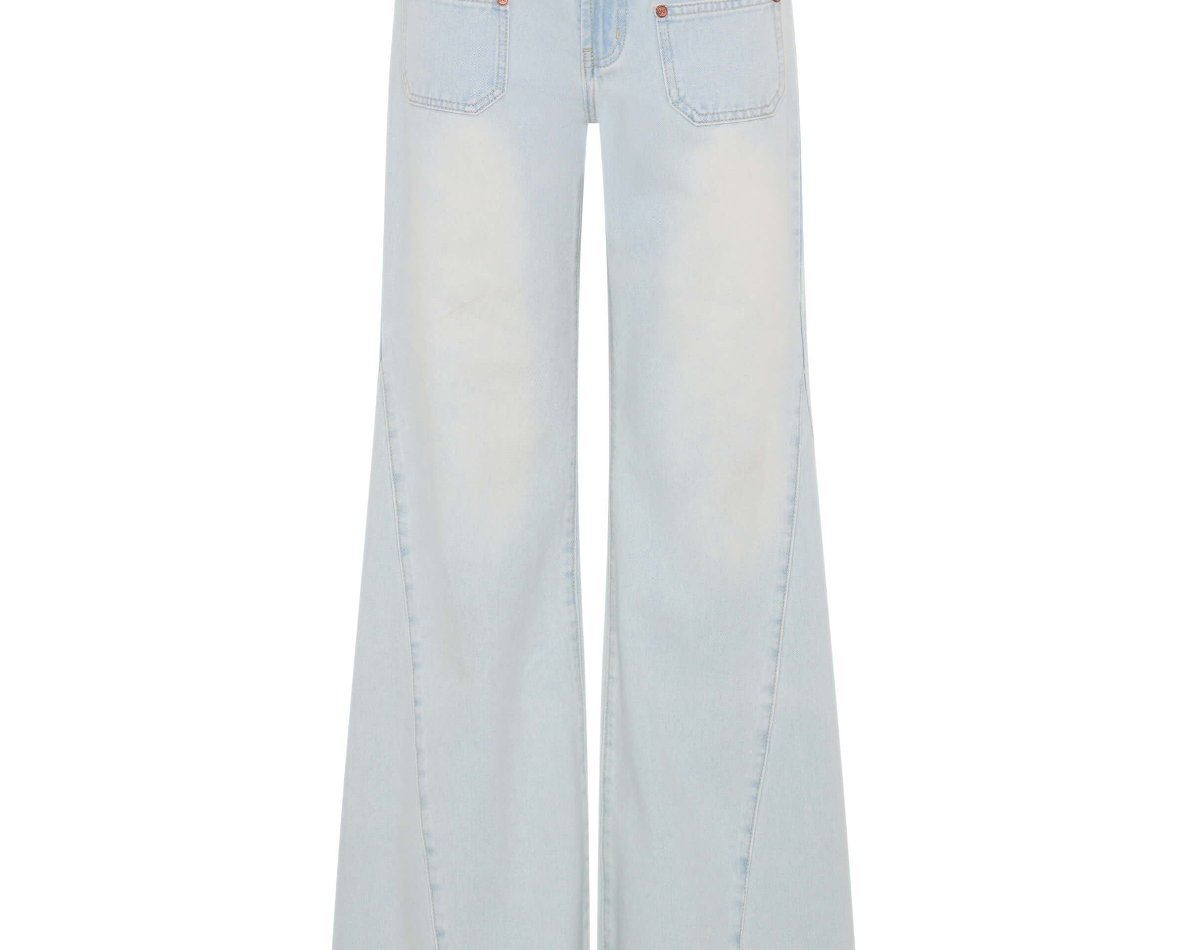 Johnnies Low Waist Wide Leg Flared Denim Jeans - Le Surf Blue