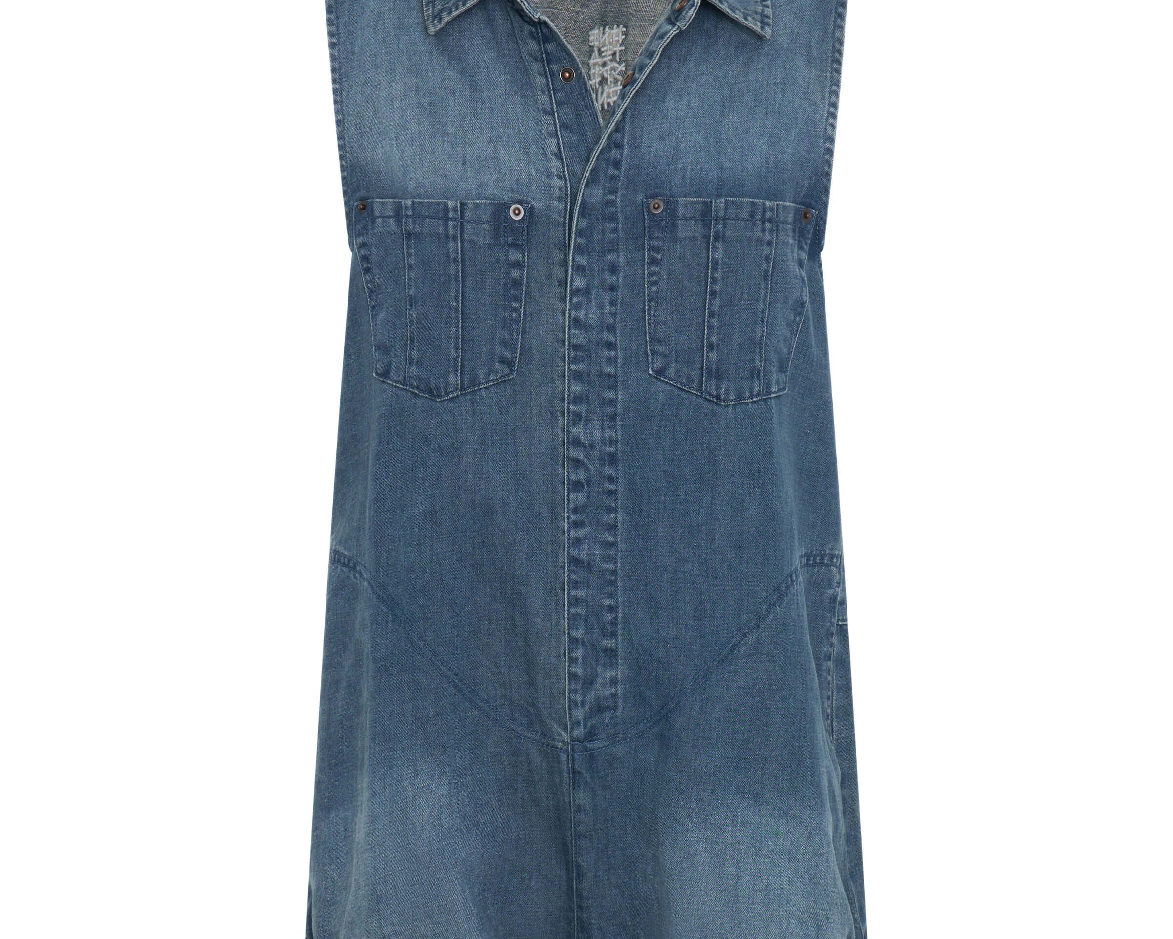 Braxton Mini Hemp Heart Cutout Denim Jumpsuit - Faded Blue