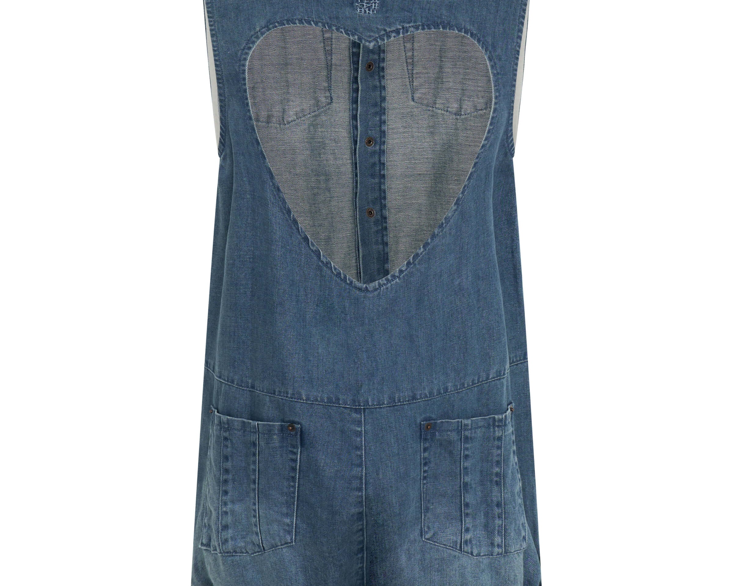 Braxton Mini Hemp Heart Cutout Denim Jumpsuit - Faded Blue