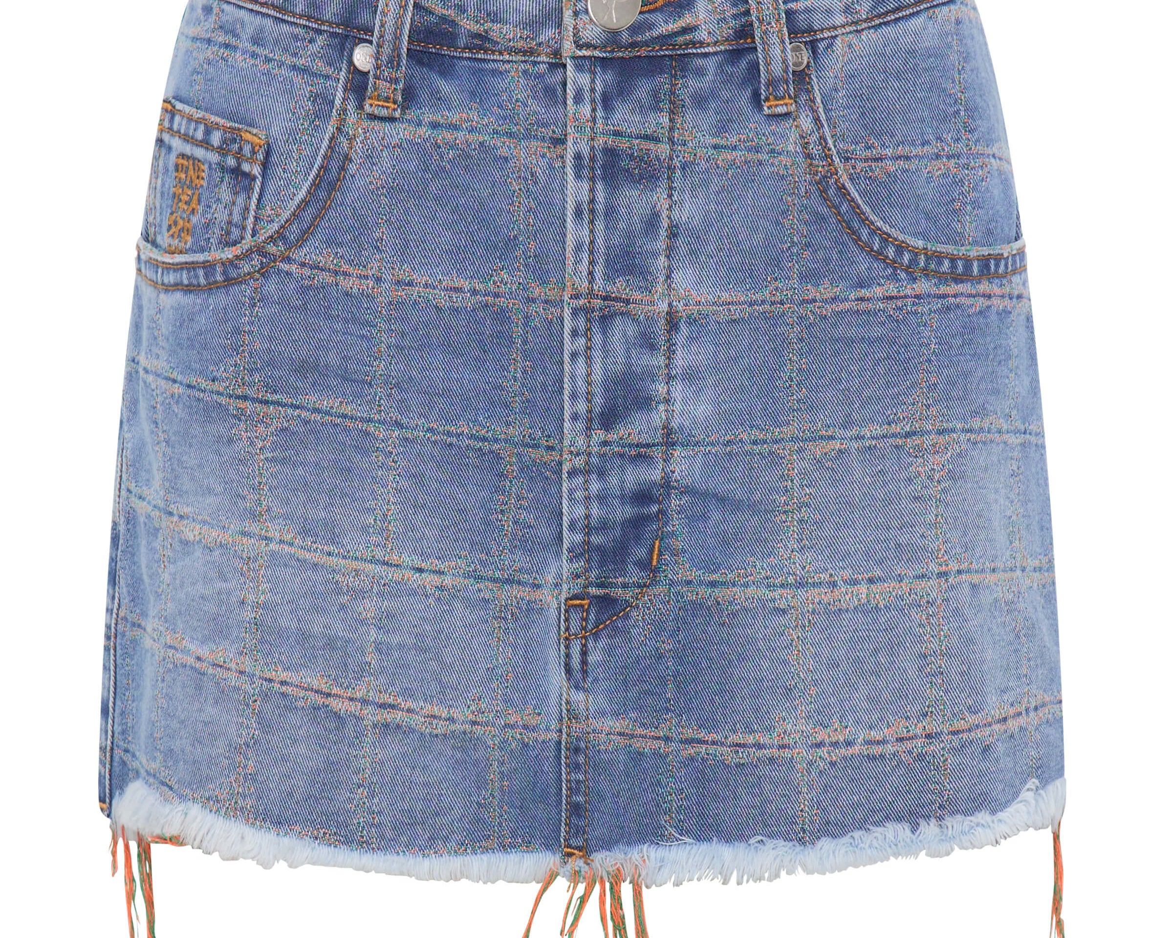 Junkyard Low Waist Mini Denim Skirt - Tropical Blue