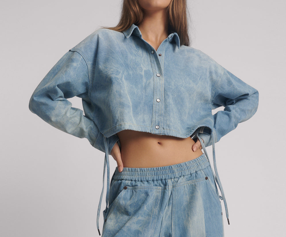 Denim Bubble Shirt - Cloudy Blue