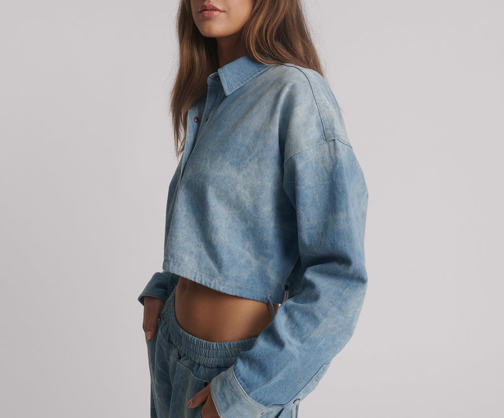 Denim Bubble Shirt - Cloudy Blue