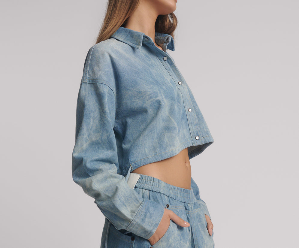 Denim Bubble Shirt - Cloudy Blue