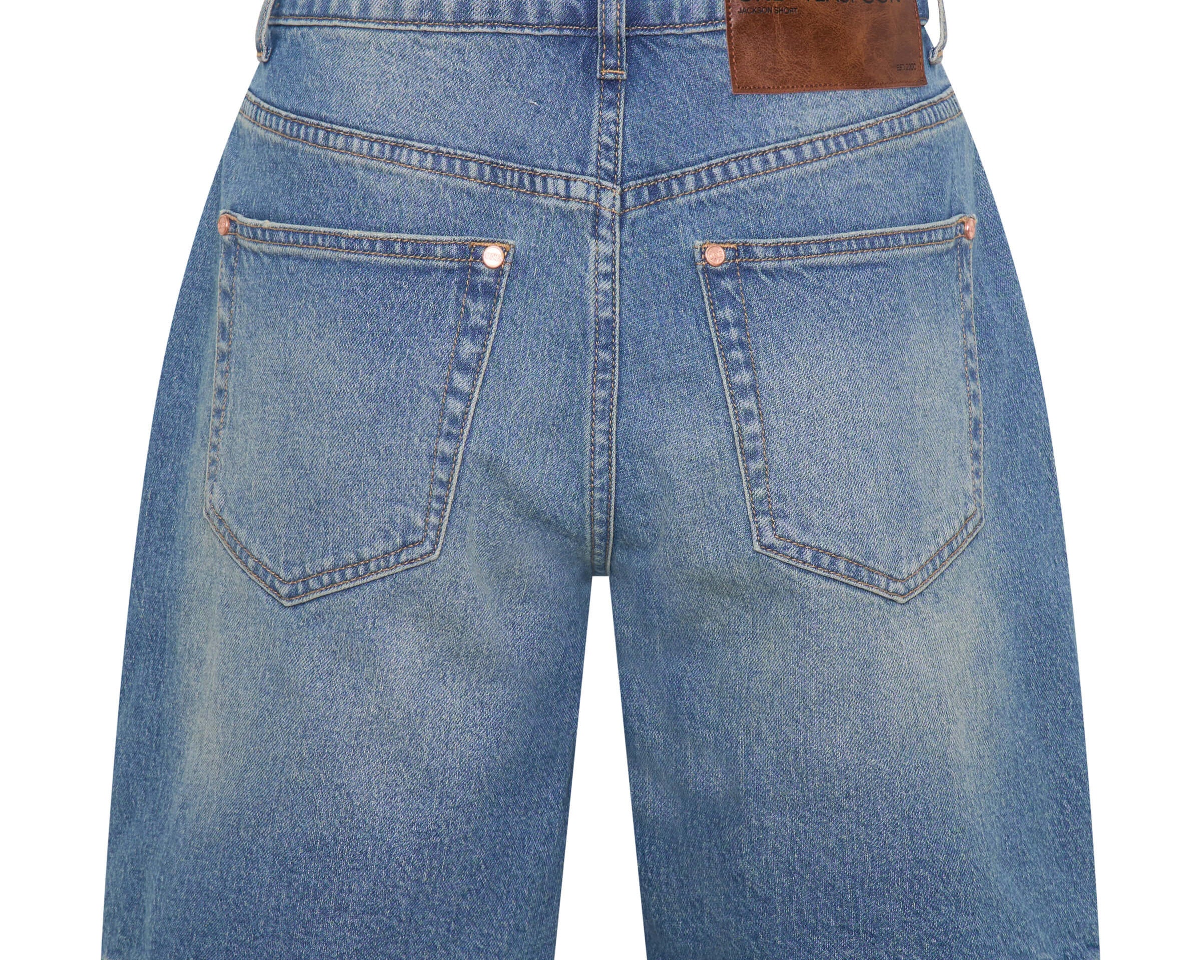 Jacksons Mid Waist Wide Leg Denim Shorts - Texas Blue