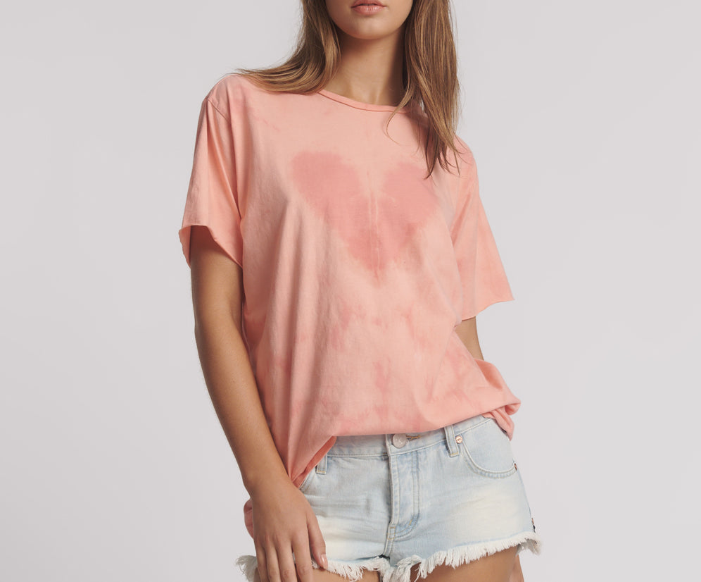 Love Sweat Tie Dye Boyfriend Tee - Pale Pink