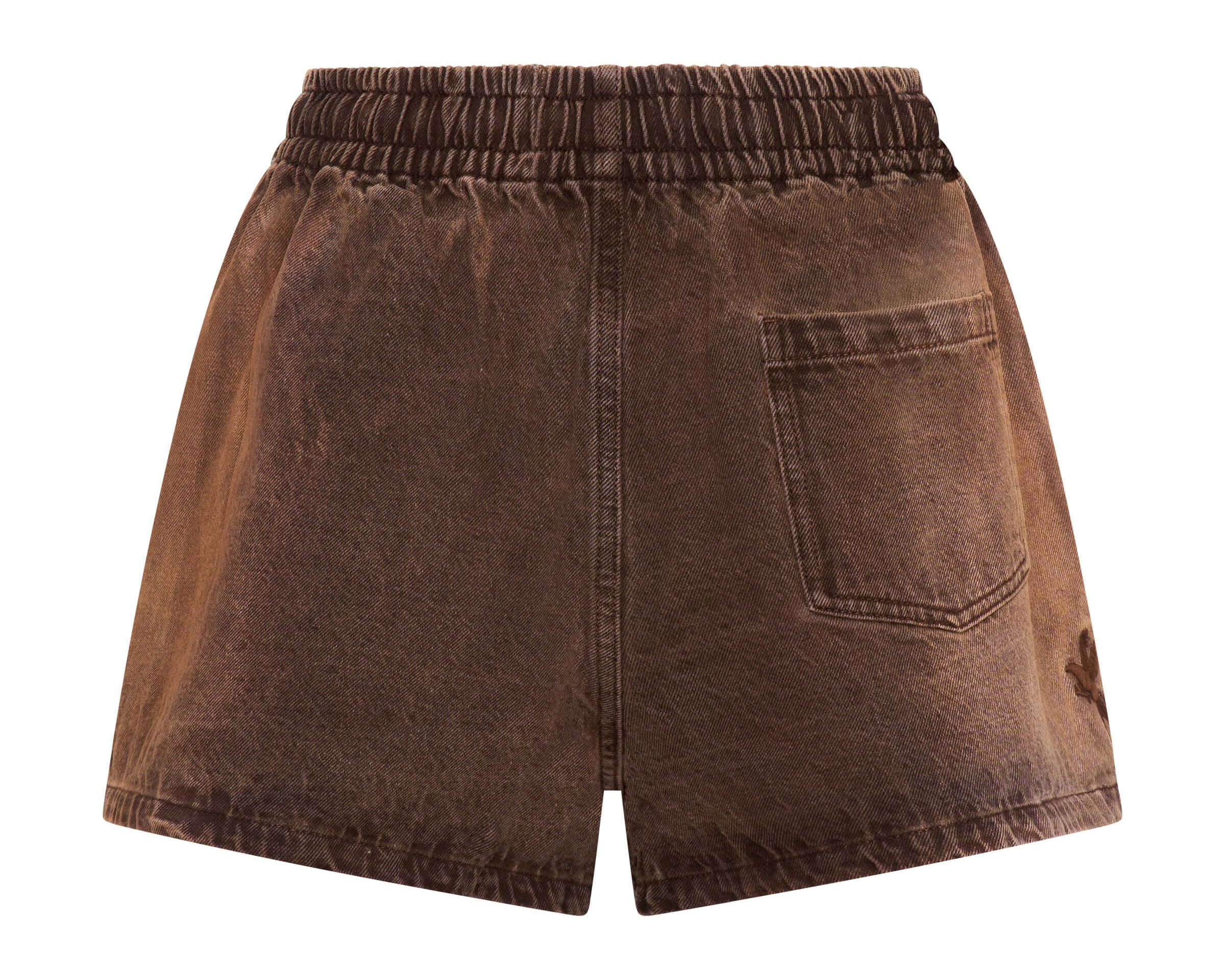 Boxer Drawstring Waist Denim Shorts - Ranch Brown