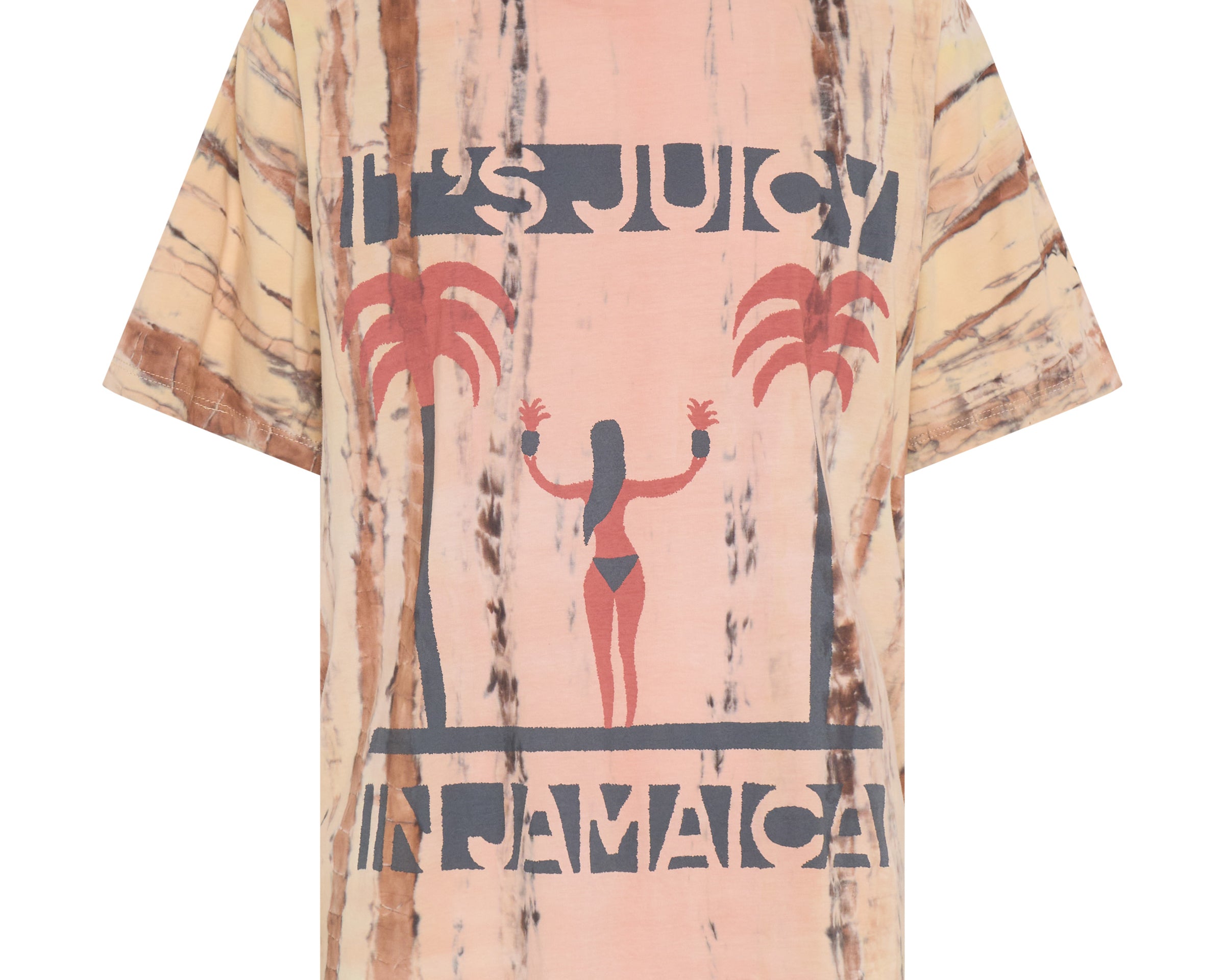 Its Juicy In Jamaica Boyfriend Tee - Peach