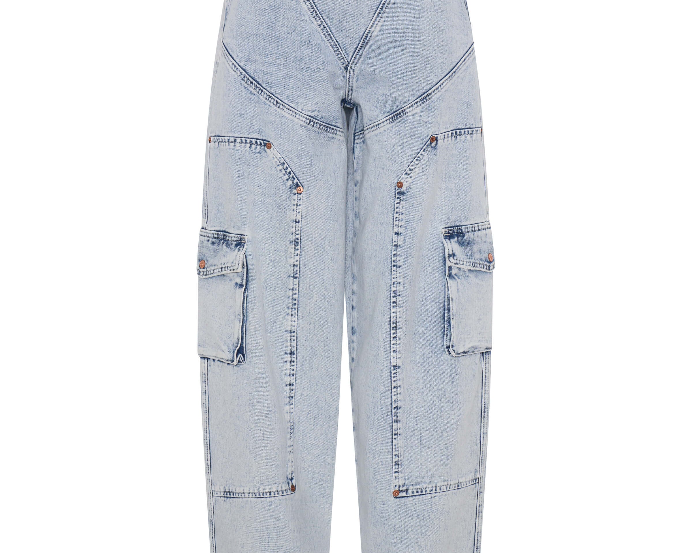 Ravens High Waist Barrel Leg Denim Jeans  - Bahama Blue