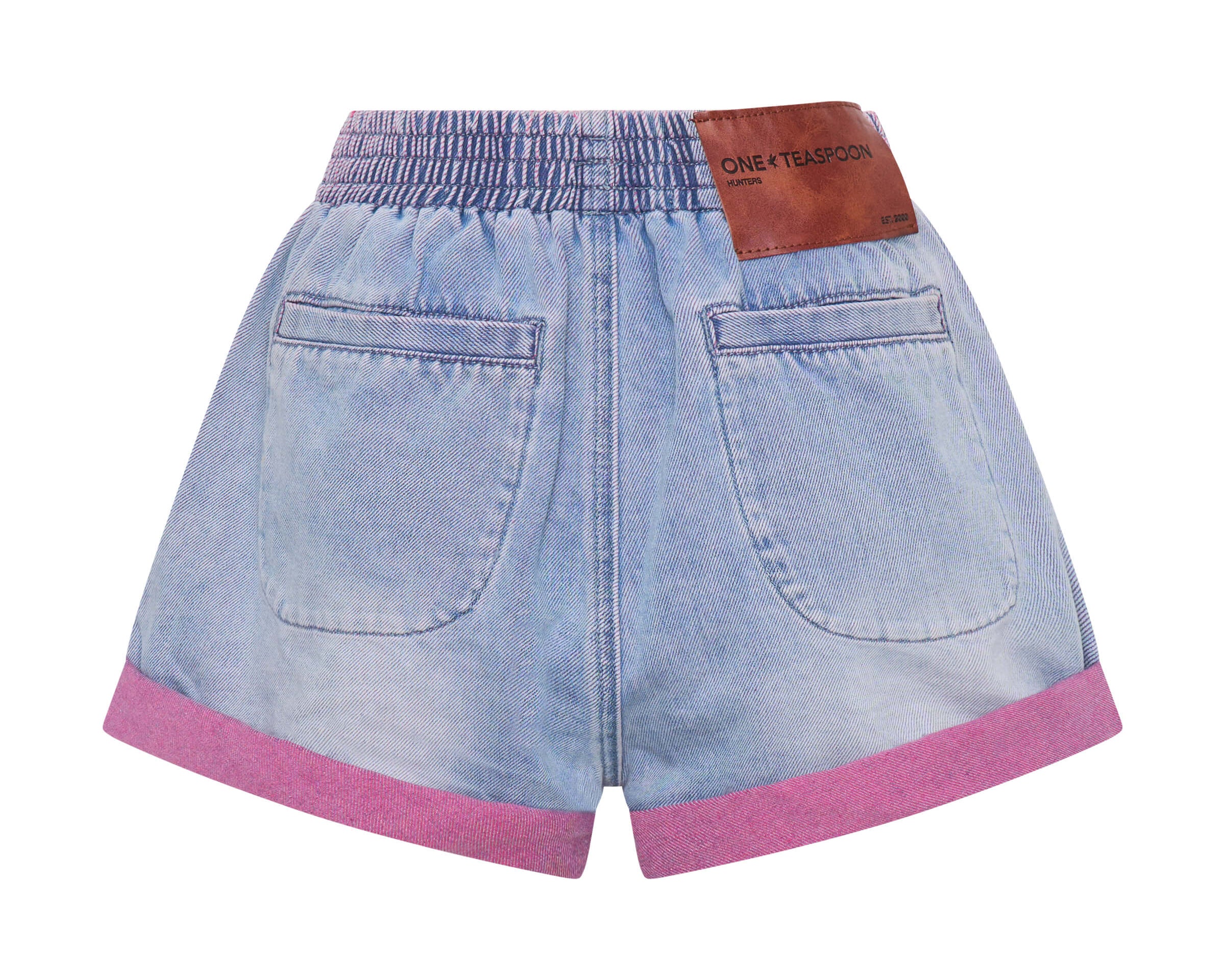 Hunters Mid Waist Boyfriend Elasticated Denim Shorts - Cheeky Blue