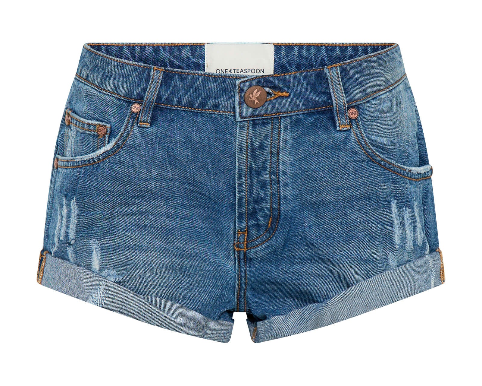 Bandits Low Waist Denim Shorts - Pacifica Blue